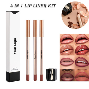 Kit de crayons à <span class=keywords><strong>lèvres</strong></span> 4 en 1 à marque privée, <span class=keywords><strong>crayon</strong></span> <span class=keywords><strong>contour</strong></span> <span class=keywords><strong>des</strong></span> <span class=keywords><strong>lèvres</strong></span> crème imperméable avec taille-<span class=keywords><strong>crayon</strong></span> gratuit - Product Image 1