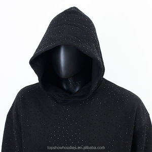 OEM مخصص بيع بالجملة بلوفر مطرز بالخرز كبير الحجم سميك ثقيل الوزن قطن من حجر الراين للرجال - Product Image 2