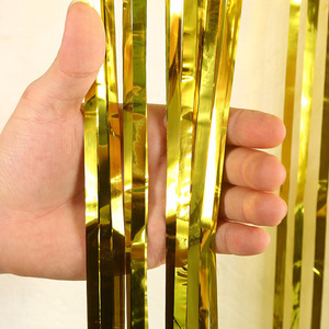 <span class=keywords><strong>Oro</strong></span> <span class=keywords><strong>argento</strong></span> 1*2m porta finestra fondali matrimonio festa di compleanno stagnola tenda colorata - Product Image 1