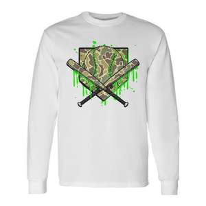Camiseta de Manga Larga con Estampado de Camuflaje de Béisbol para Niños, Ropa Deportiva para el Día del Partido - Product Image 1
