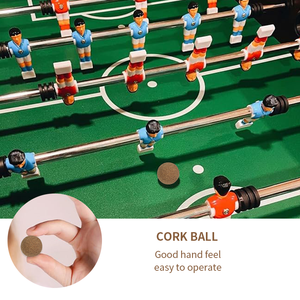 Mini Futbolín de madera marrón claro para uso doméstico y de oficina, incluye un pequeño jugador de bolas de repuesto - Product Image 5