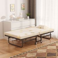 Lit simple pliant moderne pour chambre à coucher, salon, cadre en métal durable et portable, matelas ignifuge, hôtel