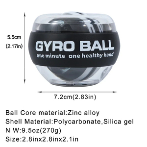 Bola de Ejercicio Giroscópica Metálica de 410 g con Autoarranque para Entrenamiento de Fuerza de Brazo y Muñeca - Product Image 4