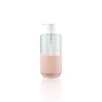 Flacon de shampooing ovale translucide en PET de 500 ml avec pompe à lotion, emballage de luxe pour soins personnels, conteneur vide pour gel douche et crème pour le visage