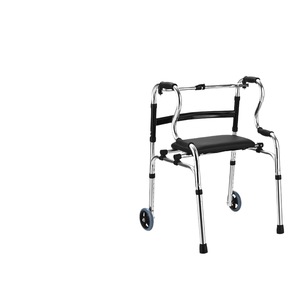 Déambulateur pliable en alliage d'aluminium Onda, réglable en hauteur, avec siège, pour personnes âgées et handicapées - Product Image 1