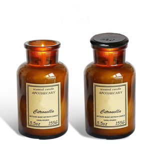 Bocaux en verre ronds de 4 oz, 8 oz, 12 oz en gros – Bouteilles pour médicaments, huiles essentielles, bouteilles d'expérimentation marron, pots pour bougies d'aromathérapie - Product Image 4