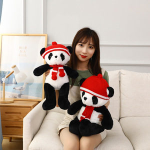 Classico <span class=keywords><strong>Panda</strong></span> Bianco e <span class=keywords><strong>Nero</strong></span> di Peluche con Abito Lavorato a Maglia con Pompon - Product Image 2