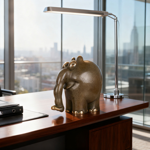 Estatuilla de <span class=keywords><strong>elefante</strong></span> de bronce para decoración del hogar, escultura de arte Animal chapada en pulido para Navidad, sala de estar, jardín, jardín - Product Image 4