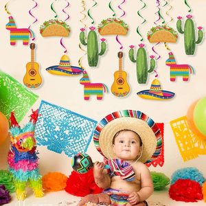 Décorations suspendues en spirale pour Fiesta Mexicaine, Fournitures de fête Cinco de Mayo, Décorations suspendues en spirale pour fête Taco Fiesta Mexicaine - Product Image 5