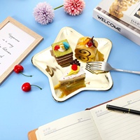 Assiettes en papier en forme d'étoile à cinq branches, jetables, épaisses, pour collations, décoration de table de fête de Noël, fournitures décoratives d'intérieur