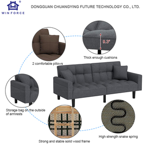 Bộ Sofa Phòng Khách Winforce, Đồ Nội Thất Bằng Da Hiện Đại, 1 Bộ, Ghế Sofa Có Thể Thay Đổi Kiểu <span class=keywords><strong>Futon</strong></span>, Có Tay Gấp Được - Product Image 4
