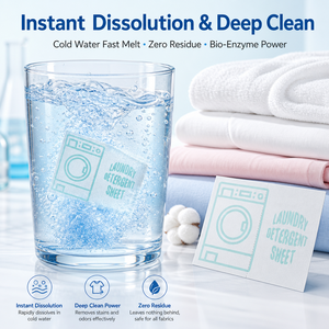 Feuilles de lessive écologiques sans plastique, concentrées et dissolvables pour le lavage domestique - Product Image 3
