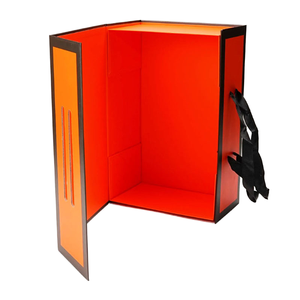 Boîte cadeau magnétique pliable monobloc avec poignée en corde, vente en gros directe usine, livraison à plat, carton rigide, faible MOQ, produit phare - Product Image 1