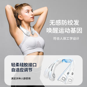 K031 Neckband Cooling Fan Portable Outdoor Rechargeable <b>USB</b> Touch <b>Control</b> Dark Blue - Product Image 5