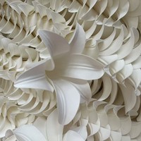 Têtes de fleurs de lys artificielles en plastique blanc, grandes, durables, modernes, pour décoration suspendue de table de mariage et de plafond de Pâques