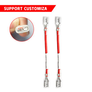 מחבר חיבור מסוג Crimp Terminal Splice נקבה עם חוט אדום שחור באורך 20 ס\\\"מ, בגדלים 2.8/4.8/6.3 מ\\\"מ - Product Image 2