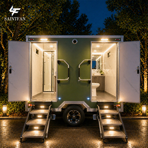 Baño Portátil de Lujo con 2 Cabinas, Remolque Sanitario, Baño Público Portátil, Remolque Sanitario Público - Product Image 1