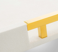 Rectangle moderne élégant blanc brillant décoratif Table basse parfum salon cuisine plateau de service avec poignées en métal doré