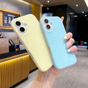 เคสโทรศัพท์มือถือซิลิโคนเหลวสีลูกกวาดสัมผัสนุ่มหรูหราสำหรับ <span class=keywords><strong>iPhone</strong></span> 16 15 <span class=keywords><strong>Pro</strong></span> Max <span class=keywords><strong>114</strong></span> 13 12 17 Air - Product Image 4