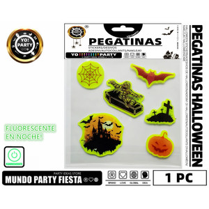 HALLOWEEN GLOW-IN-THE-DARK adesivo da parete stampato UV per decorazioni per la casa 20x20CM stile 03 #98119