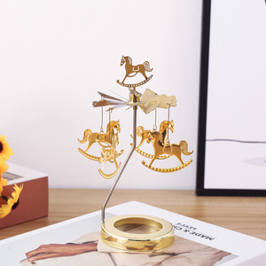 Creative Carousel Rotating Candle Cup Holder Revolving Candlestick Romantic Atmosphere Candlelight Dinner Decor Ornament - Product Image 3