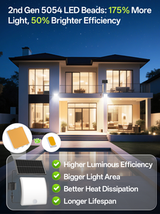 Lampes solaires pour l'extérieur avec détecteur de <span class=keywords><strong>mouvement</strong></span>, <span class=keywords><strong>applique</strong></span> murale <span class=keywords><strong>solaire</strong></span> à 5 modes pour l'extérieur avec télécommande, étanche IP65 - Product Image 6
