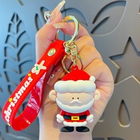 2024 père noël bonhomme de neige arbre de noël porte-clés mignon Pvc dessin animé poupée porte-clés nouvel an décoration porte-clés accessoires