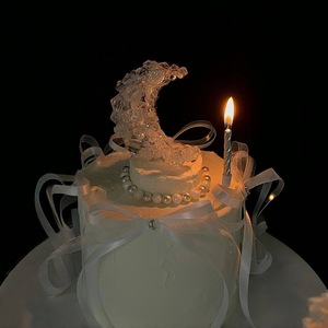 Decoración de Pastel de Luna Transparente de Acrílico con Cuentas, con Diseño de Miel y Dulzura, para Cumpleaños y San Valentín - Product Image 1