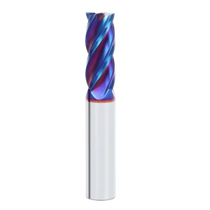 65HRC Solid Carbide 4 Flutes <strong>End</strong> <strong>Mill</strong> With Nano Blue Coating High Hardness Milling Cutter - Product Image 1