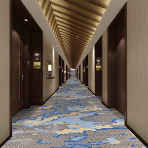 Design personalizzato in poliestere <span class=keywords><strong>lungo</strong></span> mucchio di Carpet rotoli di tappezzeria ad anello di taglio per moquette stampata fatta durevole Non Slip Hotel Karpet - Product Image 2