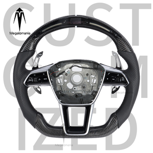 Volante Deportivo Personalizable Megalomania de Fibra de Carbono para Audi <span class=keywords><strong>A6</strong></span>/A7/A8/Q5/Q8 - Pieza Automotriz de Alta Calidad - Product Image 1