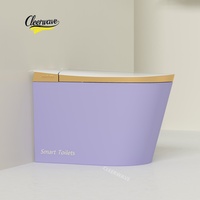 Toilet Pintar Keramik Desain Minimalis Permukaan Antibakteri Kontrol Jarak Jauh Dual-Flush Lampu Malam Pemanas Dudukan S-Trap/P-Trap