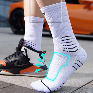 High Quality Custom Thick Quick Dry <b>Compress</b> Knitted Sport Fitness <b>Socks</b> Men Anti-Slip Striped Pattern Autumn Season Wholesale - Product Image 5