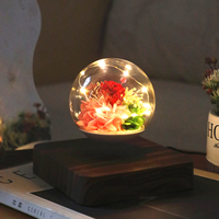 Lampe à fleurs à lévitation magnétique LED Eternal Rose, petites fleurs préservées, plante décorative, lampe de table romantique, cadeau pour femmes, fête des mères