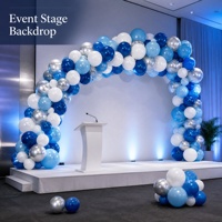 Guirlande de ballons en latex DIY pour baby shower, mariage, fête d'anniversaire, décoration bleu clair, bleu ciel, blanc, argent, arche de ballons