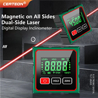 Inclinomètre Numérique Électronique avec Base Magnétique et Niveau Laser pour Menuiserie Construction Jauge d’Angle