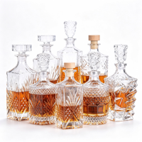 Ensemble de carafes en verre gravé, carafe en cristal transparente de luxe pour whisky, brandy, bar à domicile, cadeau, présentation