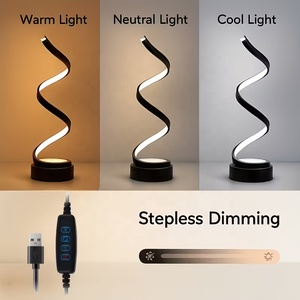 <b>USB</b> Powered Creative LED Table <b>Lamp</b>, Spiral Musical Note Heart Curved Desk Light, Modern Art Atmosphere <b>Lamp</b> For Home Decor - Product Image 2