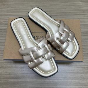 2024 nuove scarpe Casual taglie 37-41 sandali da donna sandali da donna pantofole piatte con Splicing e rilegatura pantofola piatta - Product Image 6