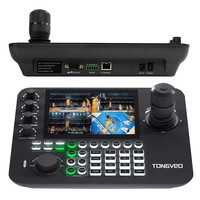 Paquete de Cámara PTZ 4K y Controlador de Joystick-- Cámara de Video PTZ con Seguimiento Automático por IA, Zoom de 12x, Pantalla LCD de 7'' y Controlador de Teclado 4D