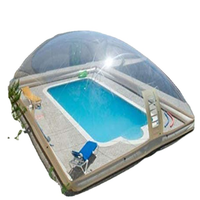 Couverture gonflable d'hiver pour piscine, grande couverture à bulles gonflable transparente pour piscine, tente dôme pour jardin extérieur