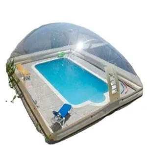 الشتاء في الهواء الطلق حمام سباحة قابل للنفخ غطاء ، بركة مياه قابلة للنفخ فقاعة غطاء خيمة شفافة على هيئة قبّة ل حديقة بركة
