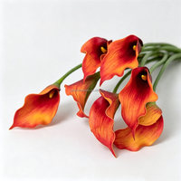 Bunga Calla Lily Buatan Premium Realistis L-464, Bunga Tiruan Buatan Tangan, Dekorasi Batang Panjang untuk Pernikahan, Rumah, Pesta, Natal, Grosir