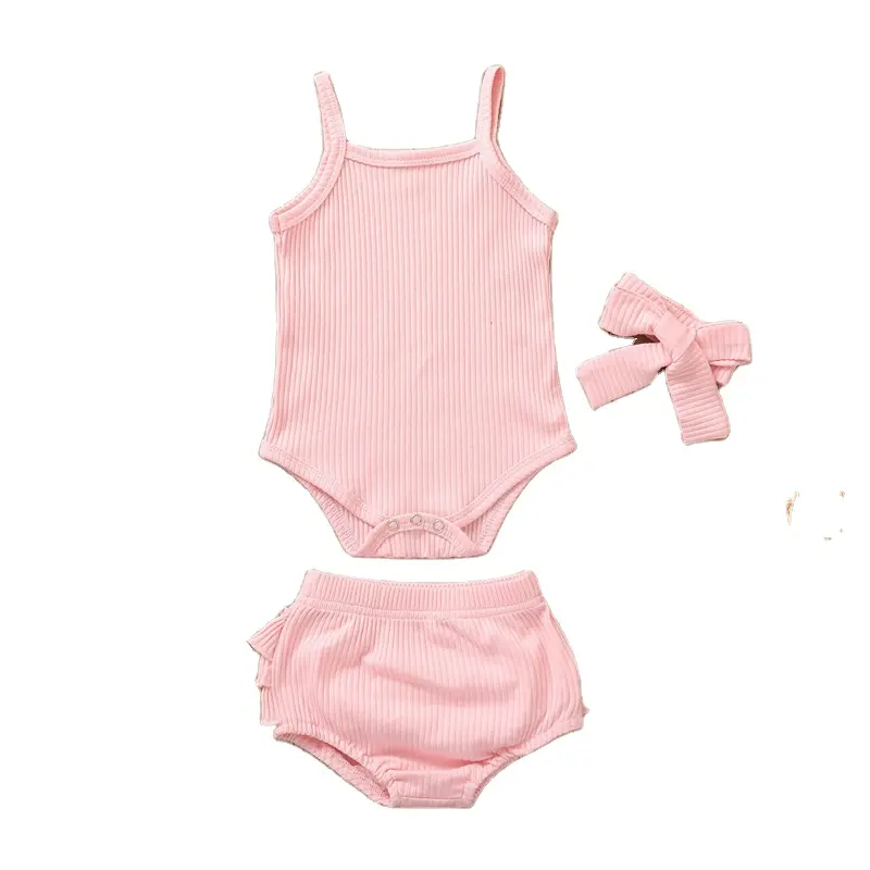 Conjunto body para bebê recém-nascido, conjunto moderno sem mangas com 3 peças