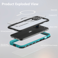 Shellbox marque nouvelle mise à niveau natation voyage Pass 100% test IP68 étanchéité professionnel étanche coque de téléphone pour IPhone15Plus