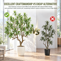 Plante artificielle Dracaena Reflexa pour sol - Grande plante en pot résistante aux UV pour la décoration de l'aménagement paysager des halls d'hôtels et d'hôtesseries