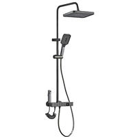 Douche pluie murale thermostatique salle de bain ensemble de douche en laiton mélangeur mitigeur robinet de pluie pommeau de douche mural robinet pluie