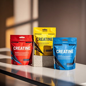 ถุงซิปพลาสติกบรรจุถุง Creatine แบบตั้งได้1กก. อาหารเสริมผงโปรตีนเวย์แบบกำหนดได้เอง - Product Image 1