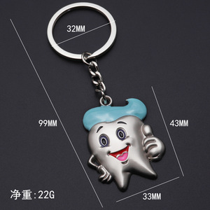 Nha sĩ Keychain Nha khoa Răng Hàm vòng chìa khóa mô phỏng <span class=keywords><strong>3D</strong></span> kim loại dụng cụ nha khoa-Kẹp nha khoa nha khoa Quà Tặng móc chìa khóa - Product Image 2