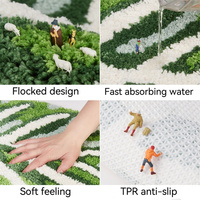 Tapis de sol absorbant antidérapant doux en forme de feuille en polyester épaissi pour la décoration intérieure
